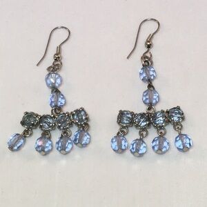 Upcycled Vintage Blue Dangle Earrings